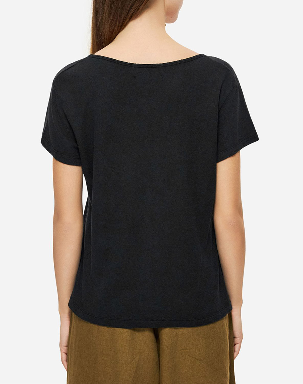 DIRTY LAUNDRY V-NECK LINEN BLEND T-SHIRT
