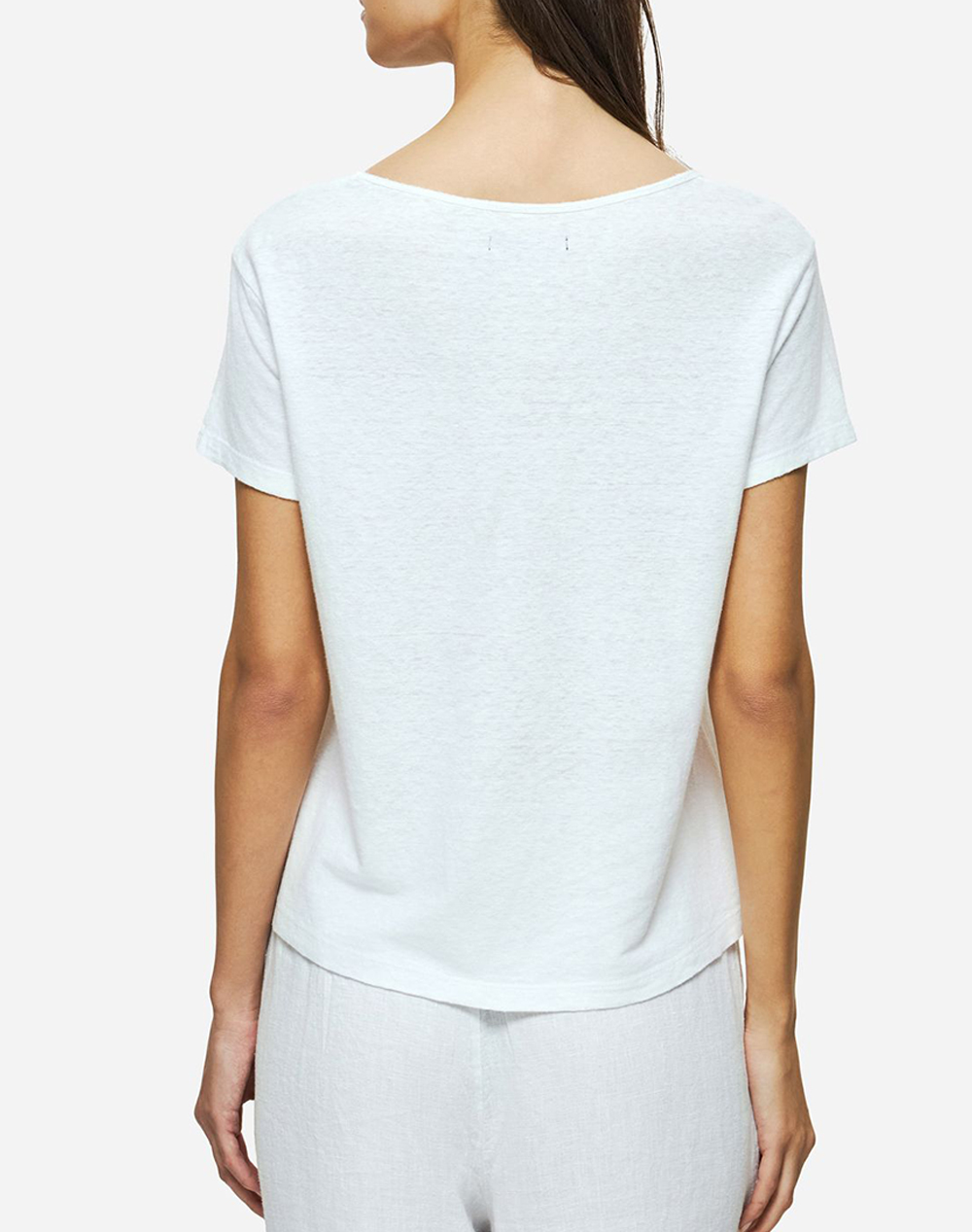 DIRTY LAUNDRY V-NECK LINEN BLEND T-SHIRT