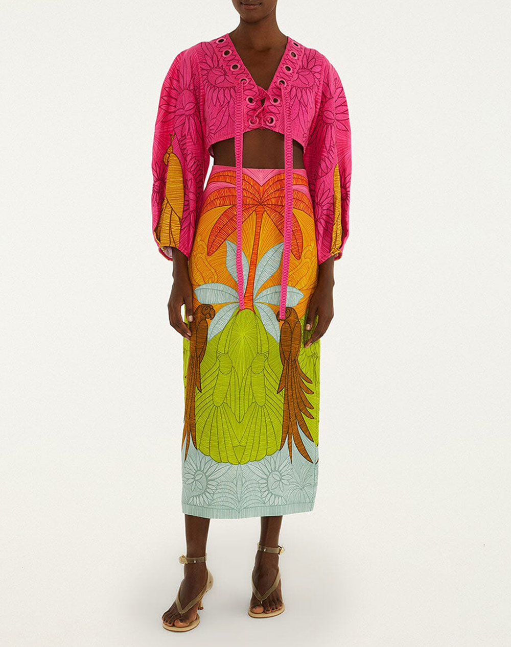 FARM RIO USIACURI MULTICOLOR MAXI SKIRT-USIACURI MULTICOLOR