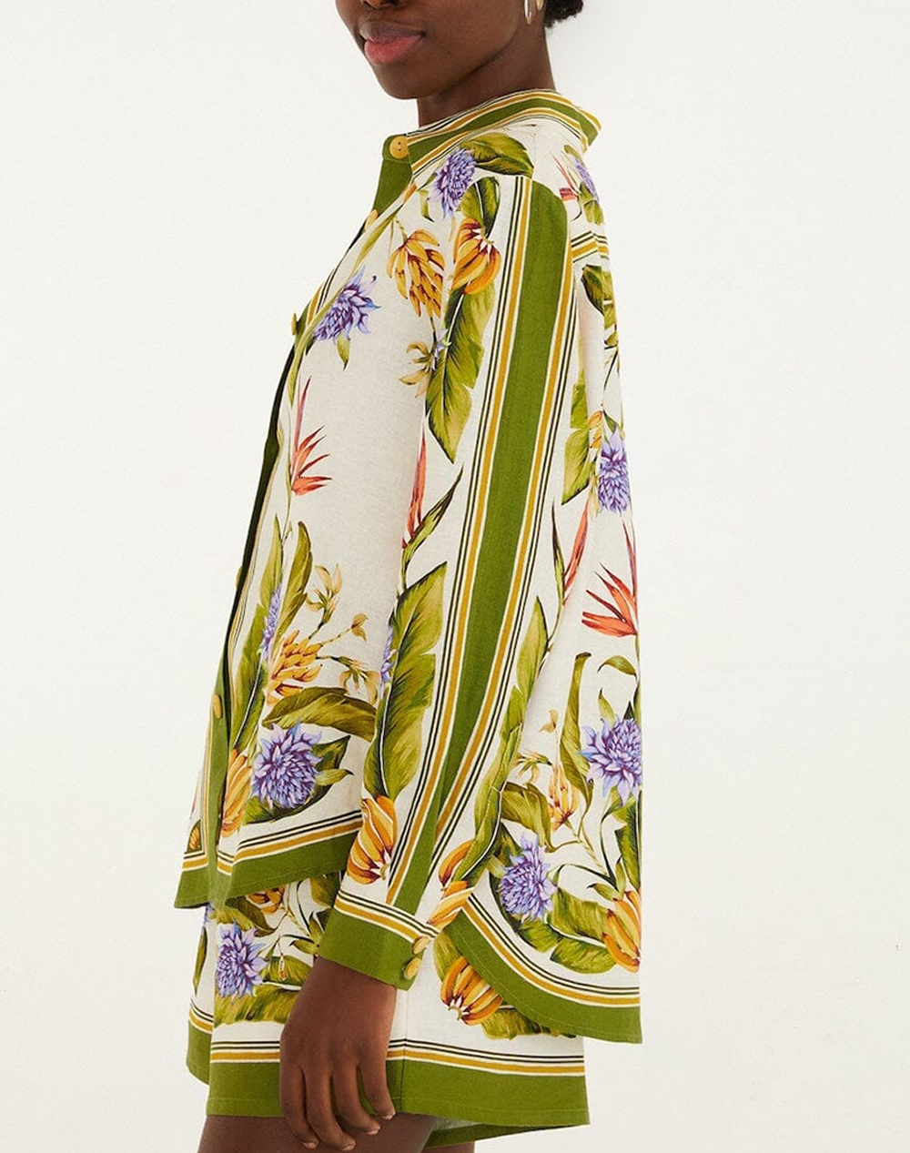 FARM RIO TROPICAL SCARF SAND SHIRT-TROPICAL SCARF SAND