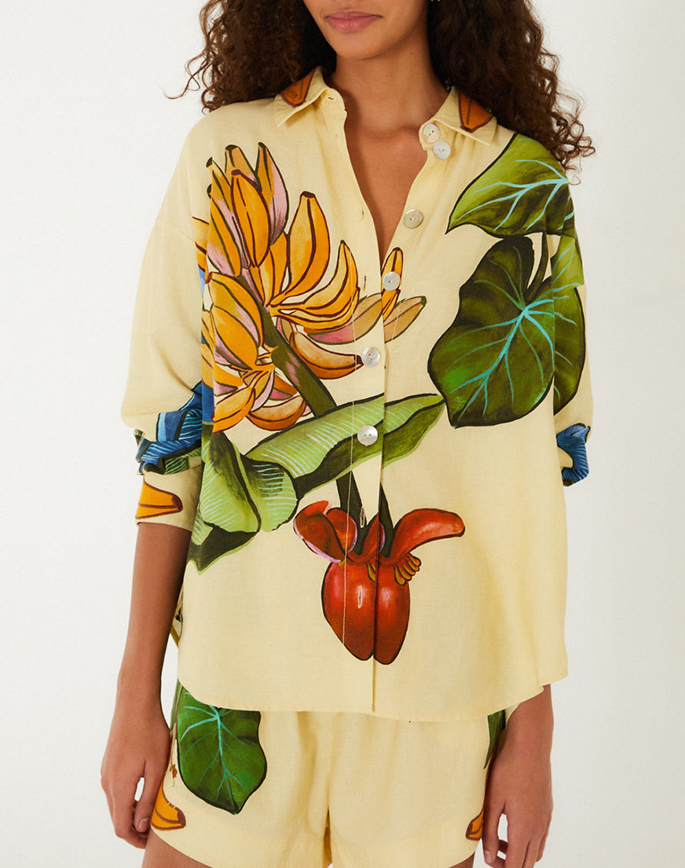 FARM RIO BANANA GRAPES YELLOW SHIRT-BANANA GRAPES YELLOW