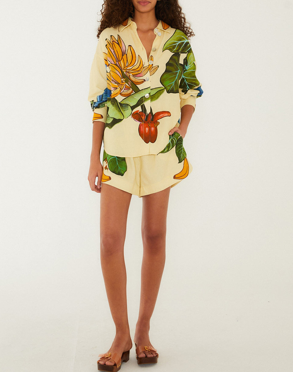 FARM RIO BANANA GRAPES YELLOW SHIRT-BANANA GRAPES YELLOW