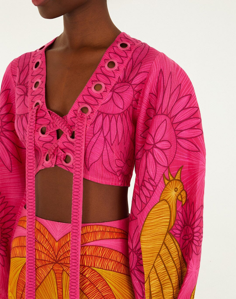 FARM RIO USIACURI MULTICOLOR EYELET BLOUSE-USIACURI MULTICOLOR