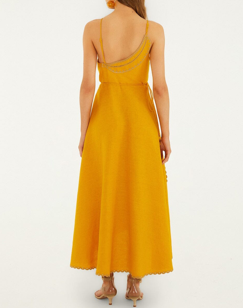 FARM RIO YELLOW BANANAS MAXI WRAP DRESS-YELLOW