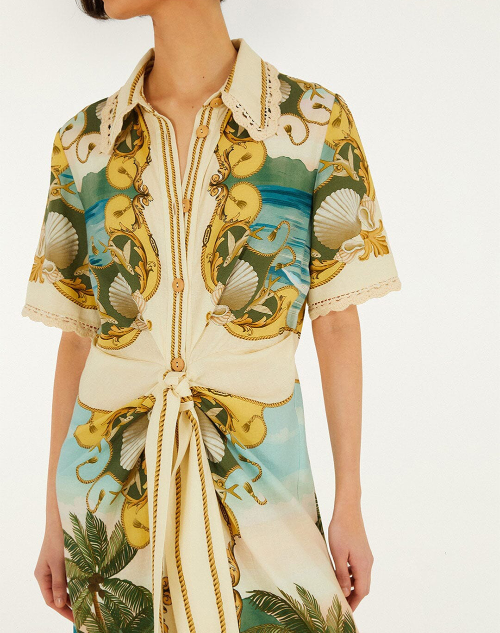 FARM RIO ROYAL SEA MULTICOLOR MIDI DRESS-ROYAL SEA MULTICOLOR