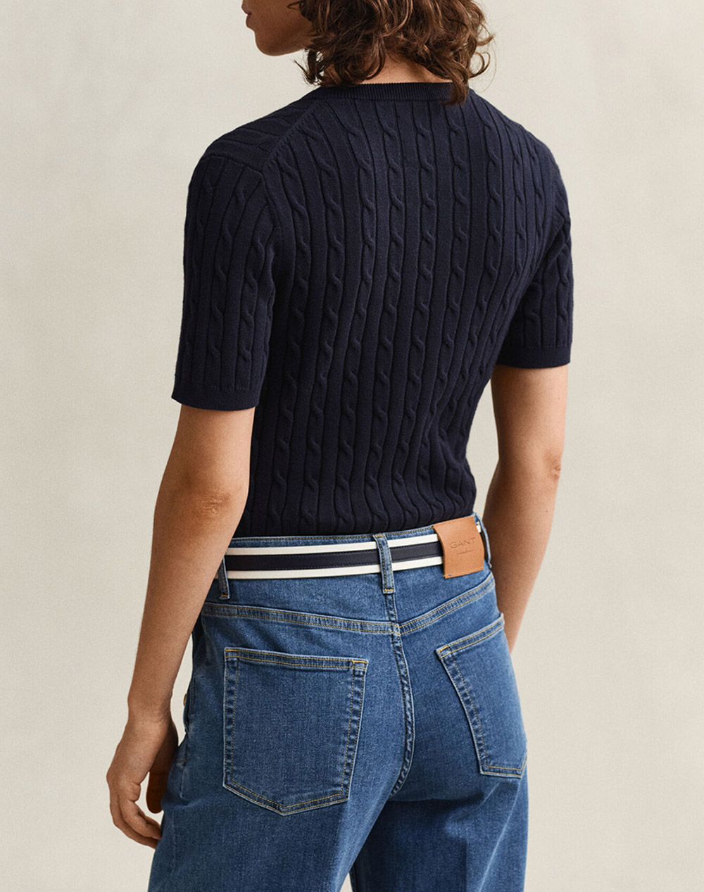 GANT ПУЛОВЕР KMSTRETCH COTTON CABLE SS C-NECK