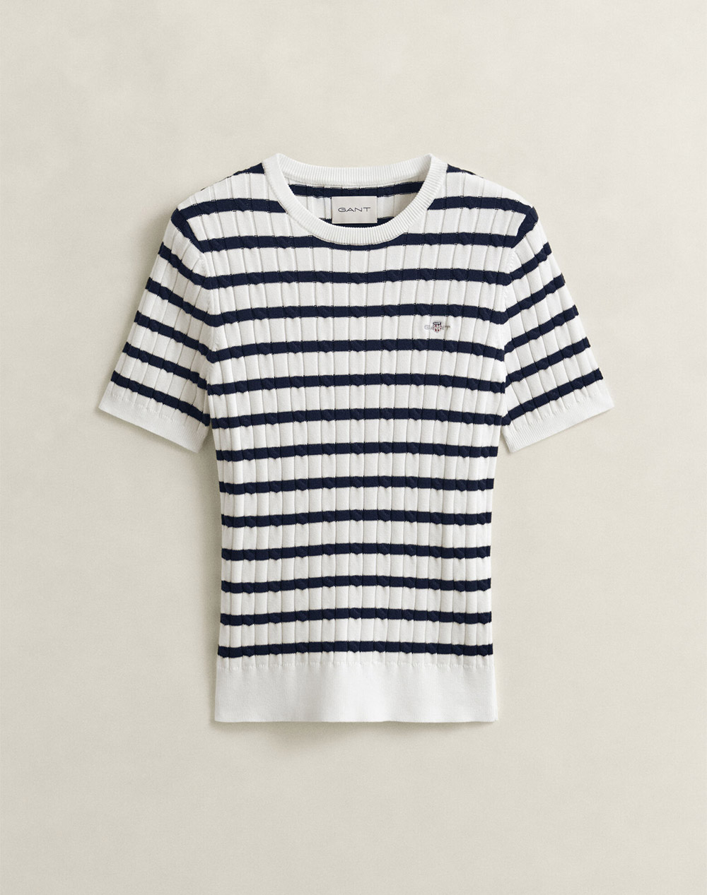 GANT ПУЛОВЕР KMSTRETCH COTTON CABLE STRIPE SS