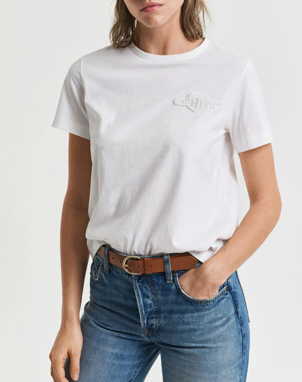 GANT БЛУЗА KMREG TONAL SHIELD SS T-SHIRT