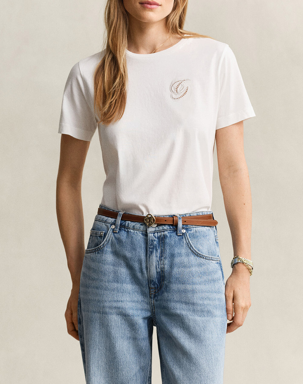 GANT БЛУЗА KMREG SCRIPT SS T-SHIRT