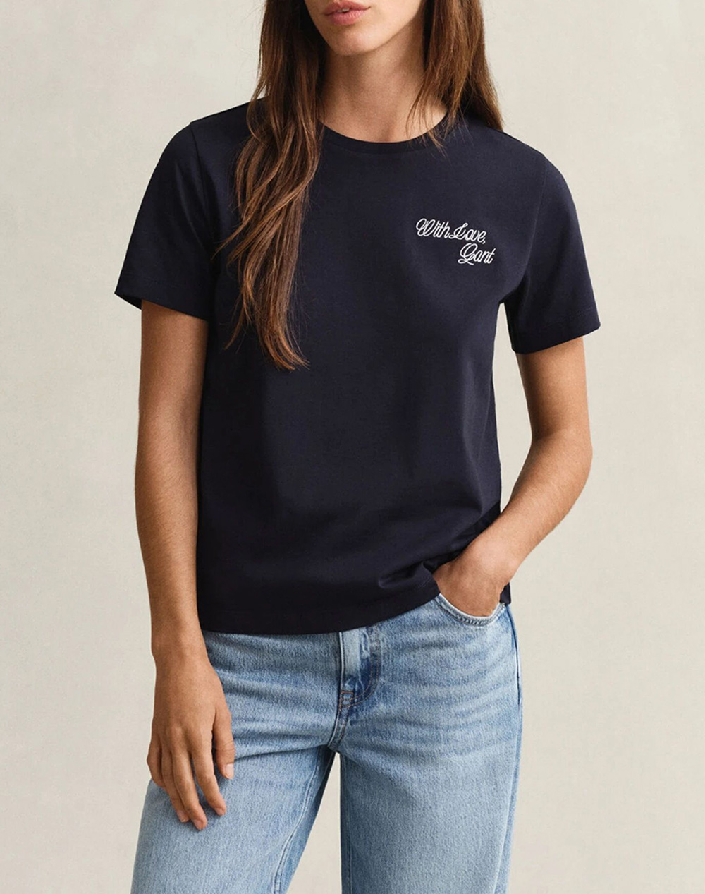 Gant блуза км graphic print ss t-shirt graphic print ss t-shirt female τ-shirt синьо