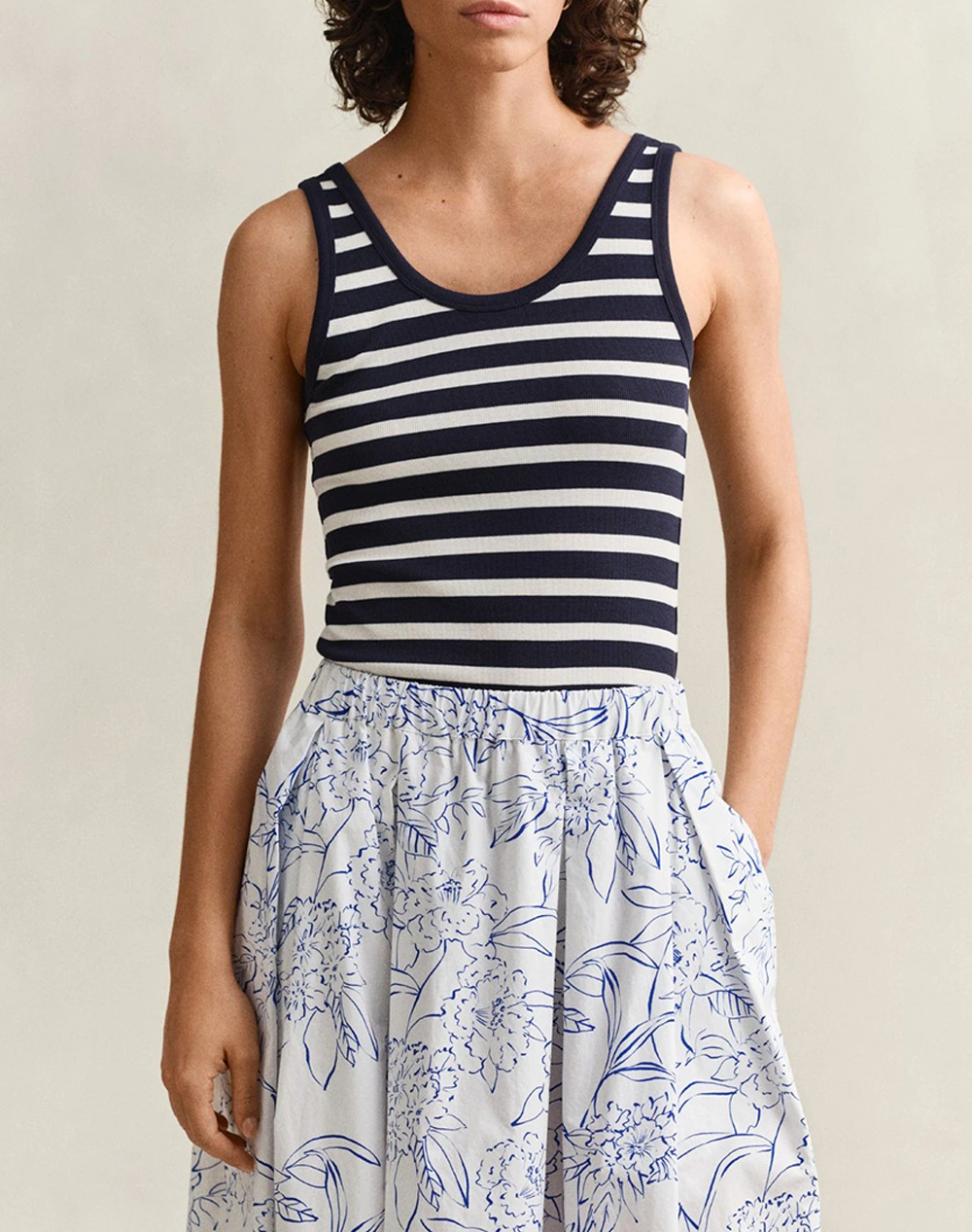 GANT БЛУЗА ΧΜ STRIPED RIBBED TANK TOP