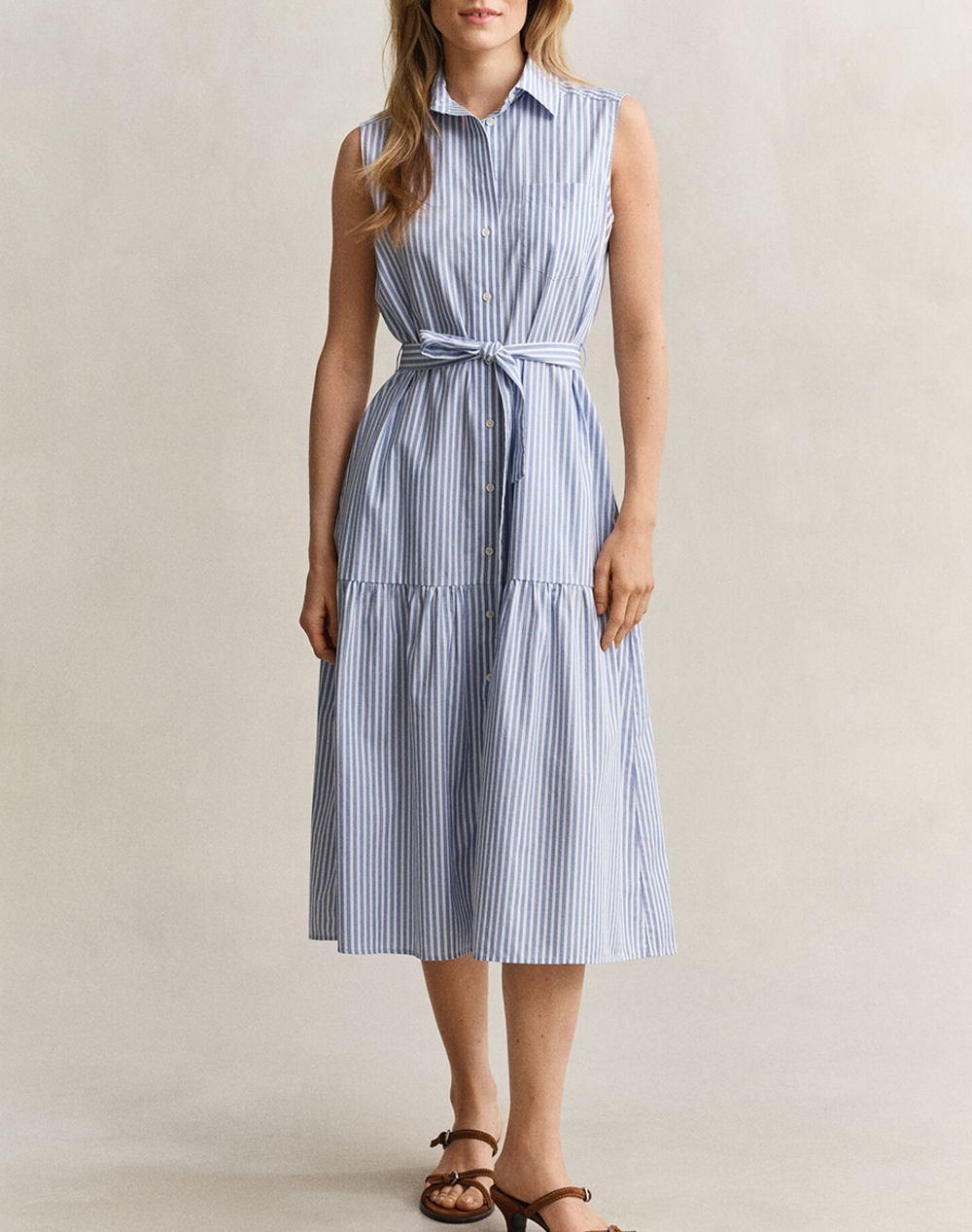 GANT DRESS STRIPE CTN SLEEVELESS DRESS