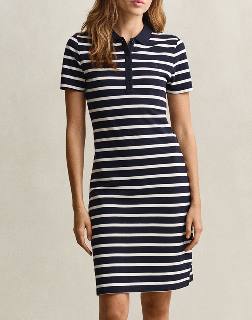 GANT DRESS SLIM STRIPED SS PIQUE POLO DRESS