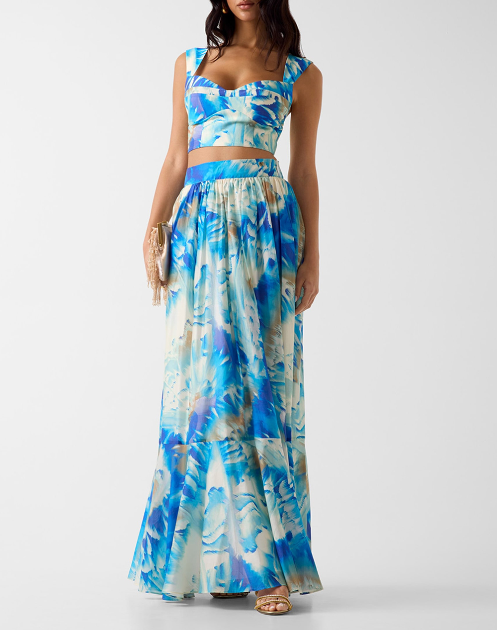 GUESS BY MARCIANO KAT PRINTED MAXI SKIRT WOMENS SKIRT