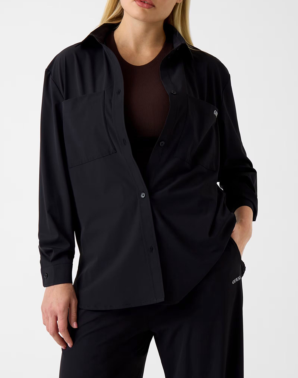 Guess nat shacket дамска риза female ризи черно