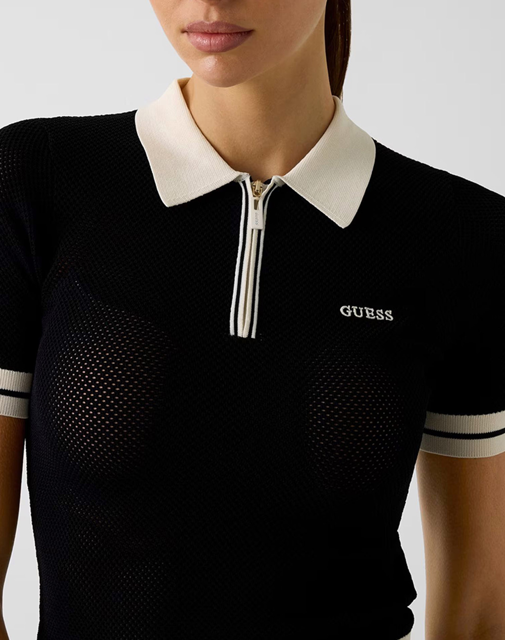 GUESS GABRY SS CROPPED POLO SWTR ДАМСКА БЛУЗА