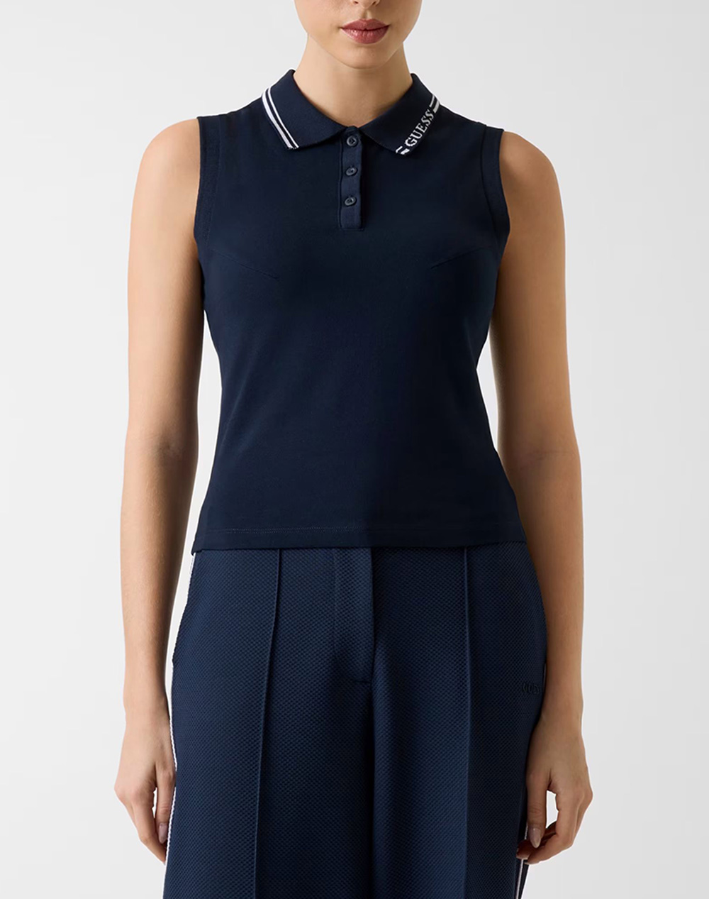 Guess sarah sleeveless polo дамска блуза female поло синьо