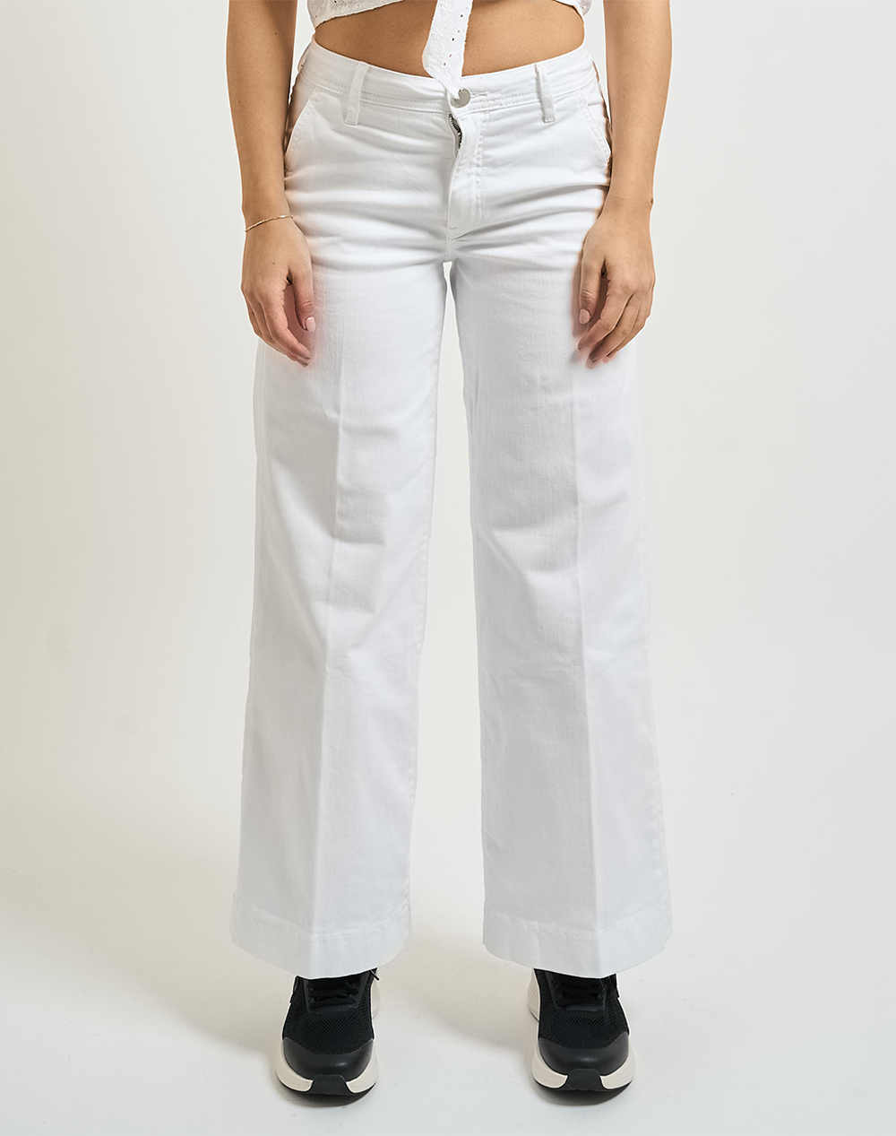 GUESS ZOYA WIDE LEG CROP WOMENS TROUSERS