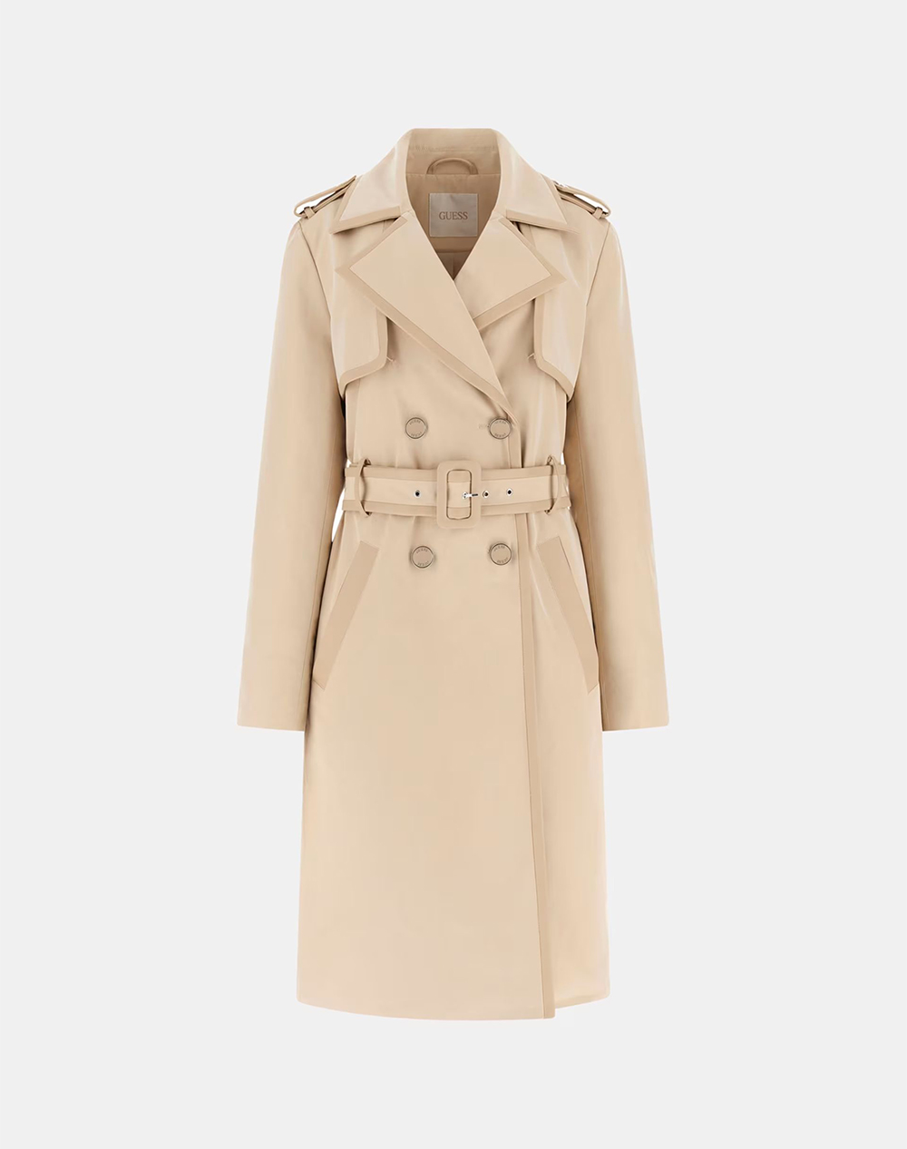 GUESS JENNY PU DETAILS TRENCH WOMENS JACKET