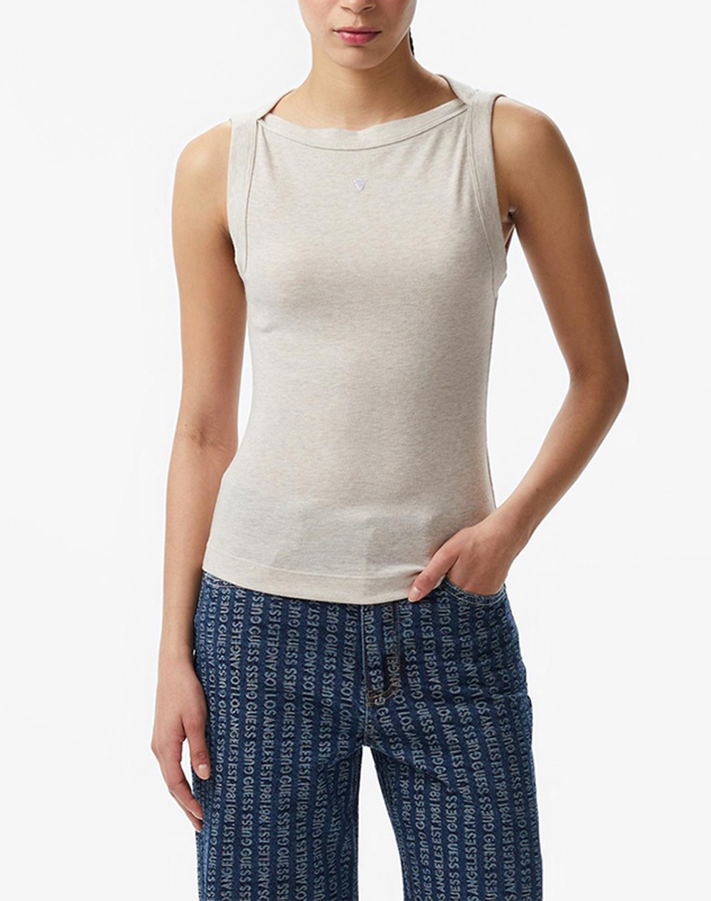 GUESS TINA RIBS TANK TOP ДАМСКА БЛУЗА