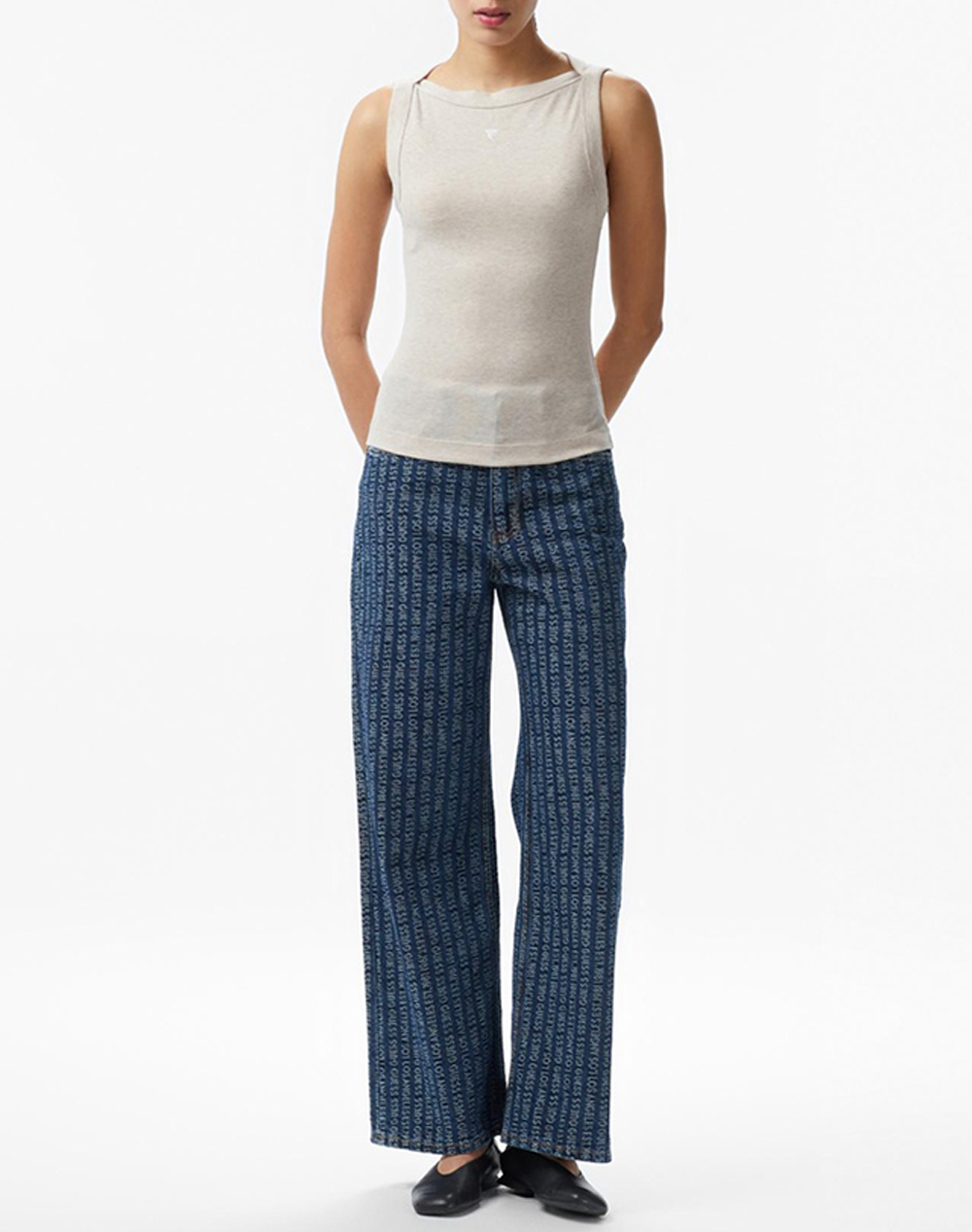 GUESS TINA RIBS TANK TOP ДАМСКА БЛУЗА