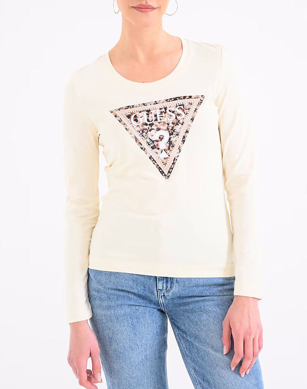 GUESS LS CN LEO TRIANGLE TEE ДАМСКА БЛУЗА