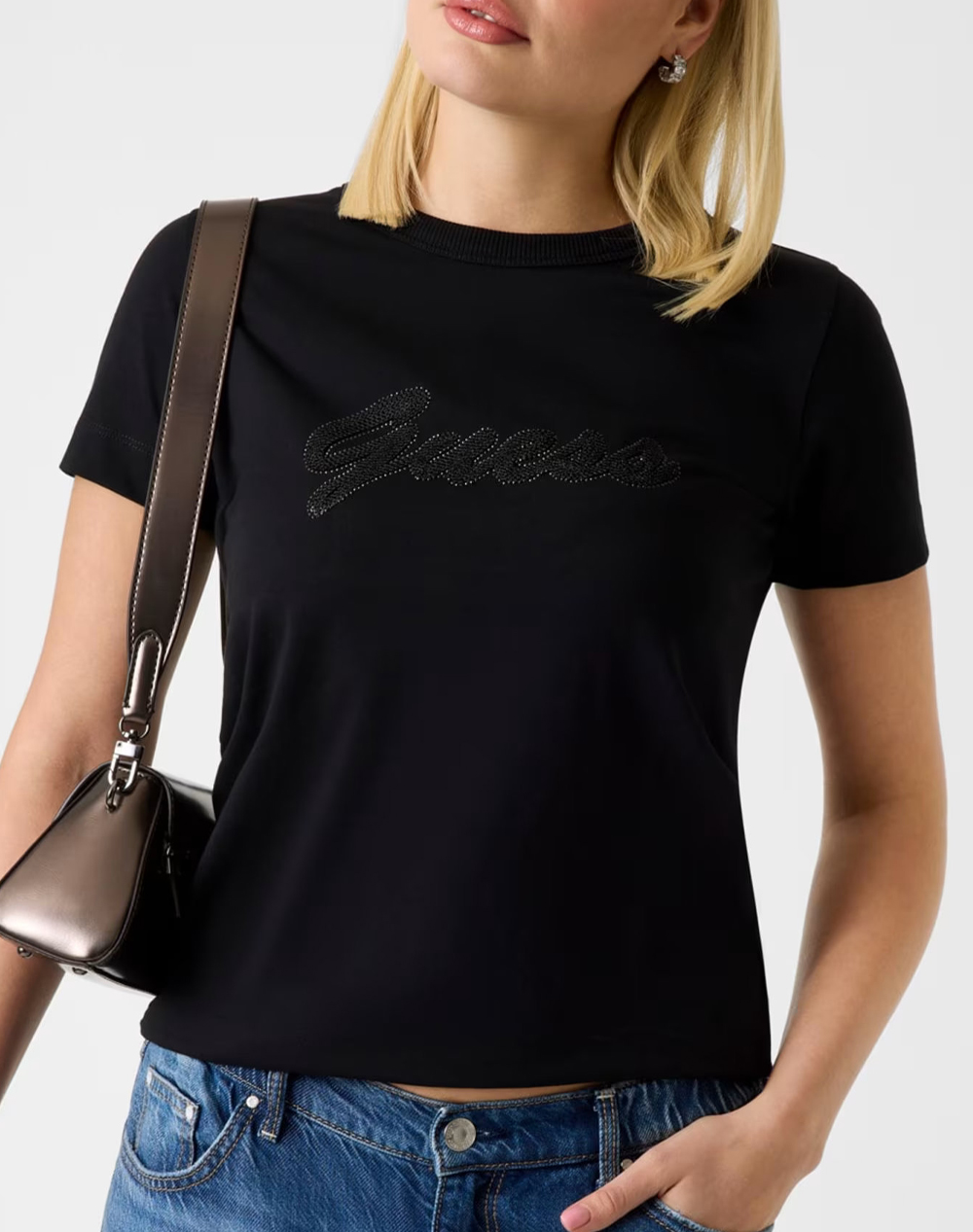GUESS SS CN 3D GUESS SCRIPT TEE ДАМСКА БЛУЗА