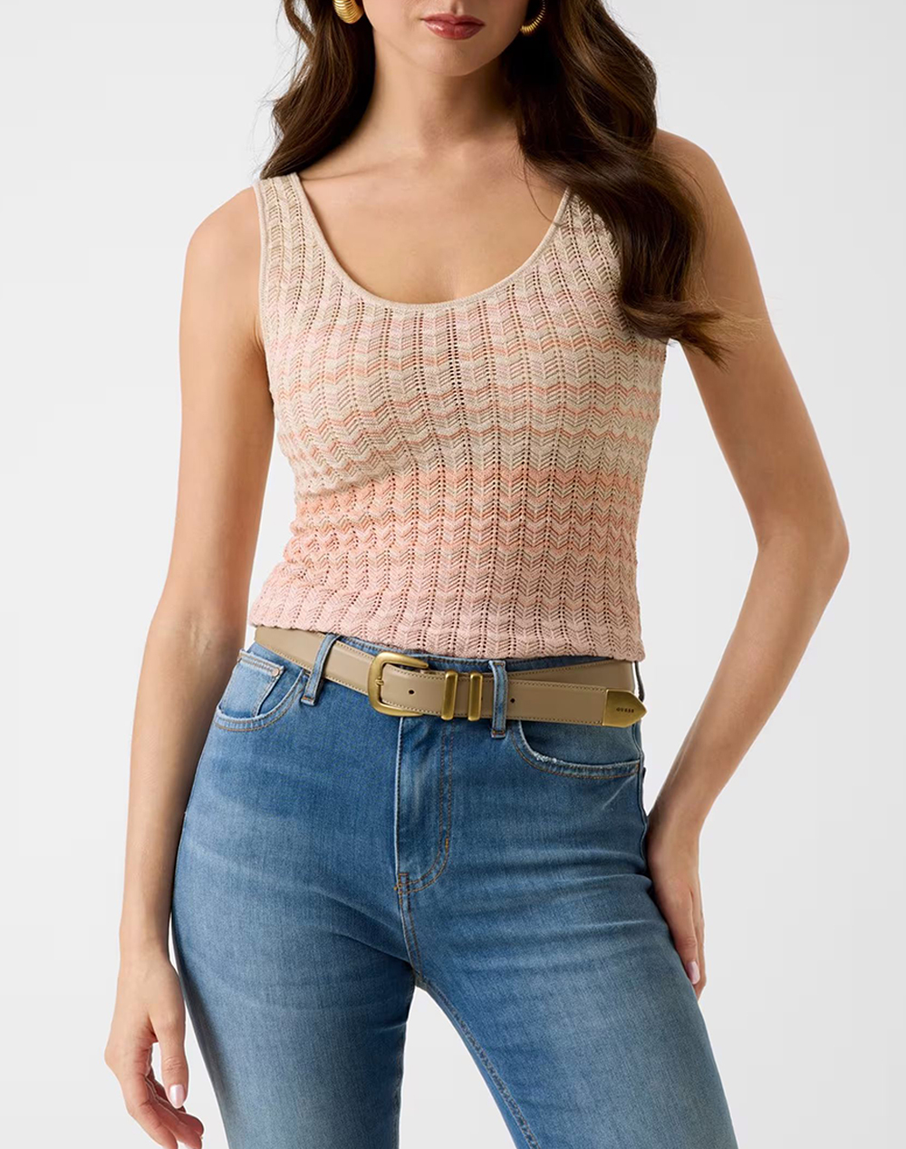GUESS SL ROSALYN TANK TOP SWTR WOMENS BLOUSE