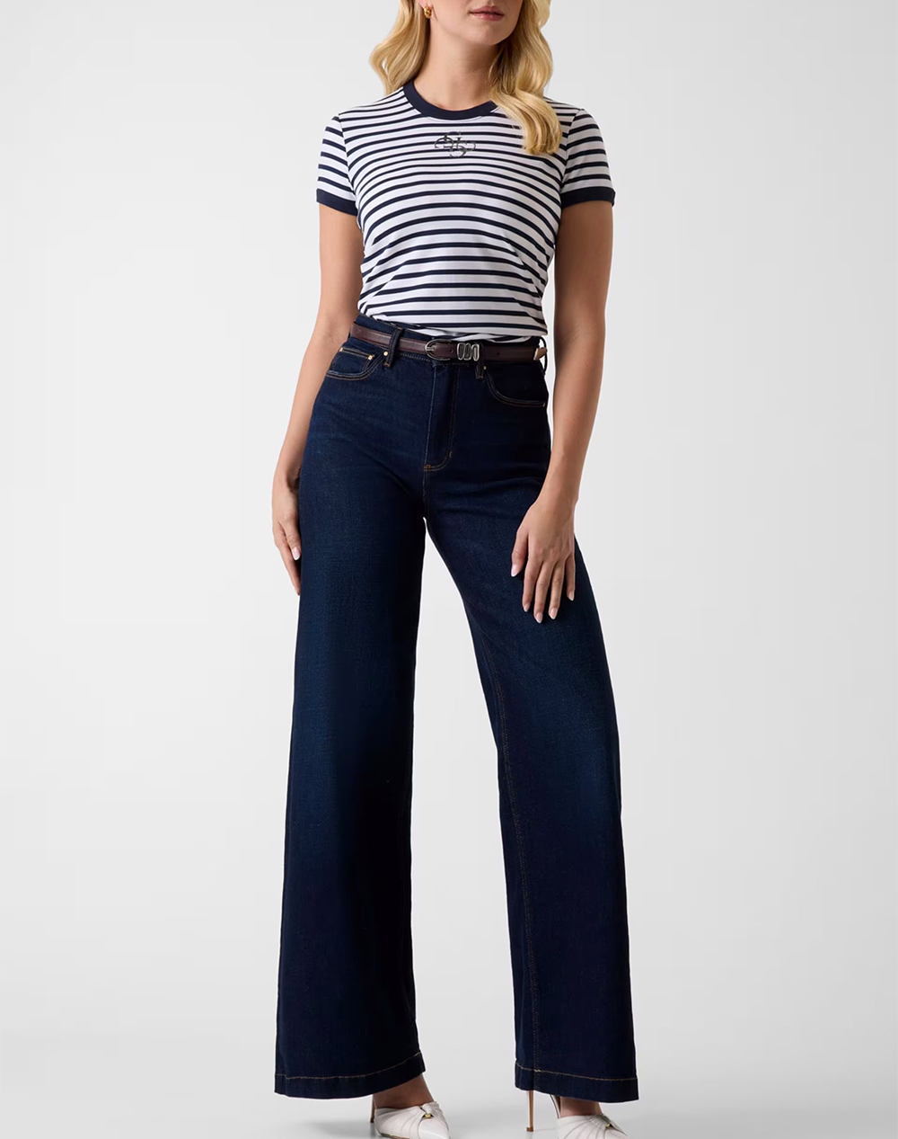 GUESS SS CN STRIPED MINI 4G LOGO TEE ДАМСКА БЛУЗА