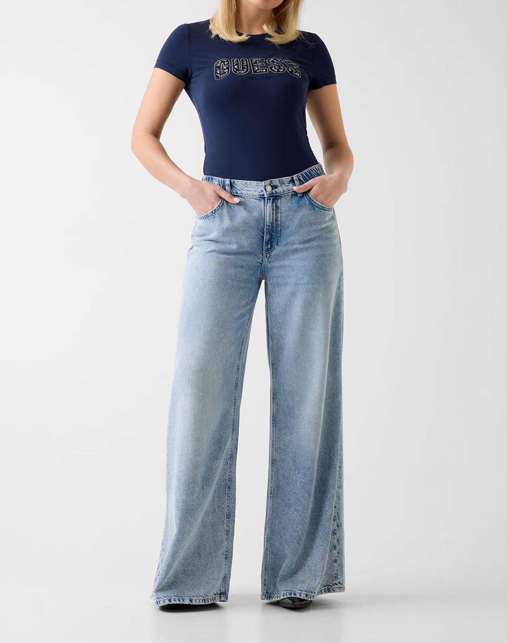 GUESS CN SS LOGO LACE TEE ДАМСКА БЛУЗА
