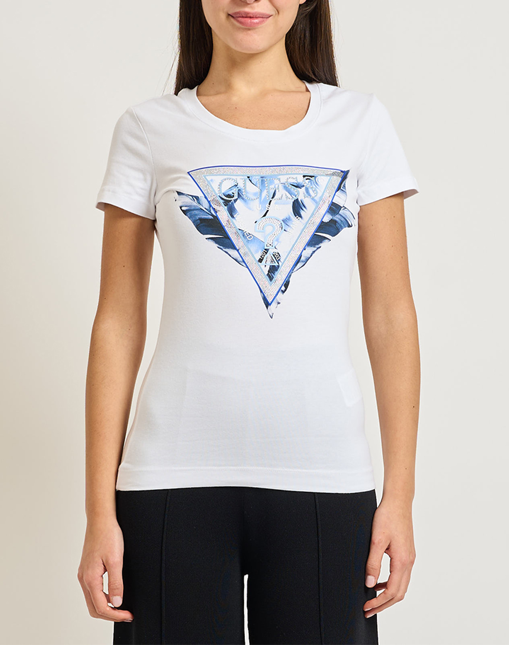 GUESS SS CN FEATHER TRIANGLE TEE ДАМСКА БЛУЗА