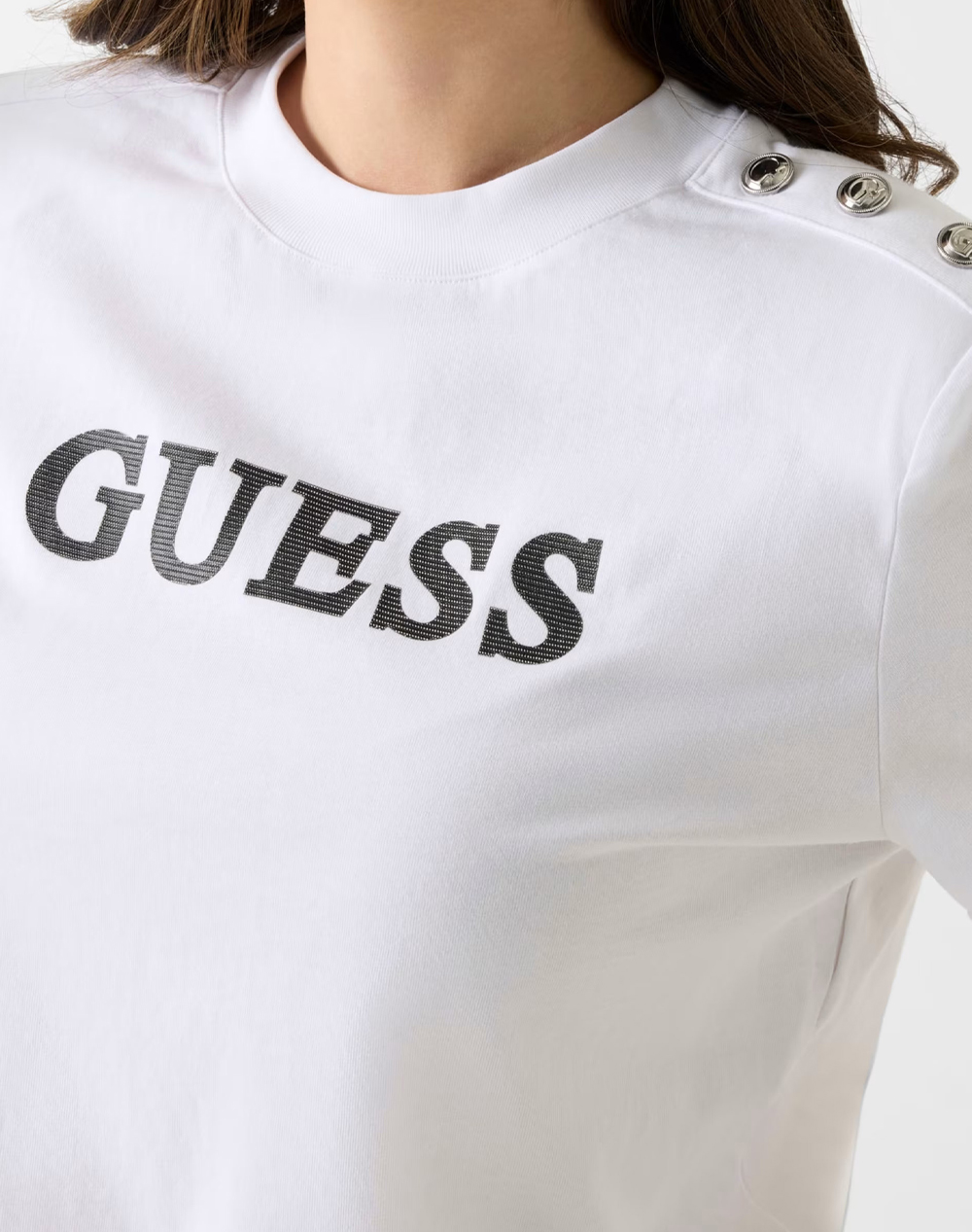 GUESS SS CN MARINA CROP TEE WOMENS BLOUSE