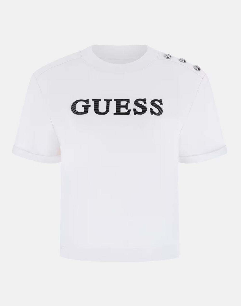 GUESS SS CN MARINA CROP TEE WOMENS BLOUSE