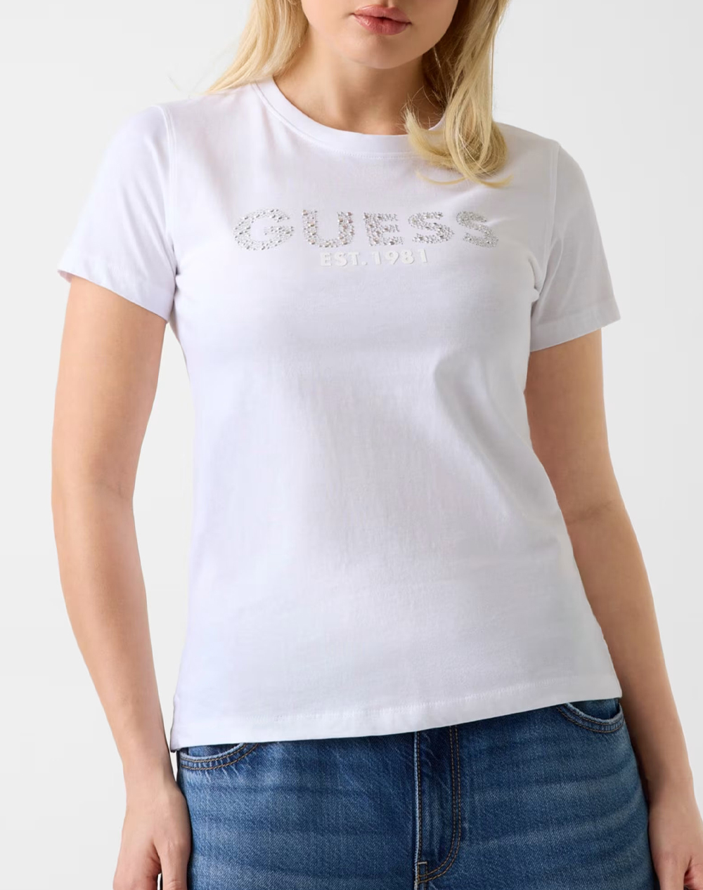 GUESS SS CN GUESS STUDS SCRIPT TEE ДАМСКА БЛУЗА