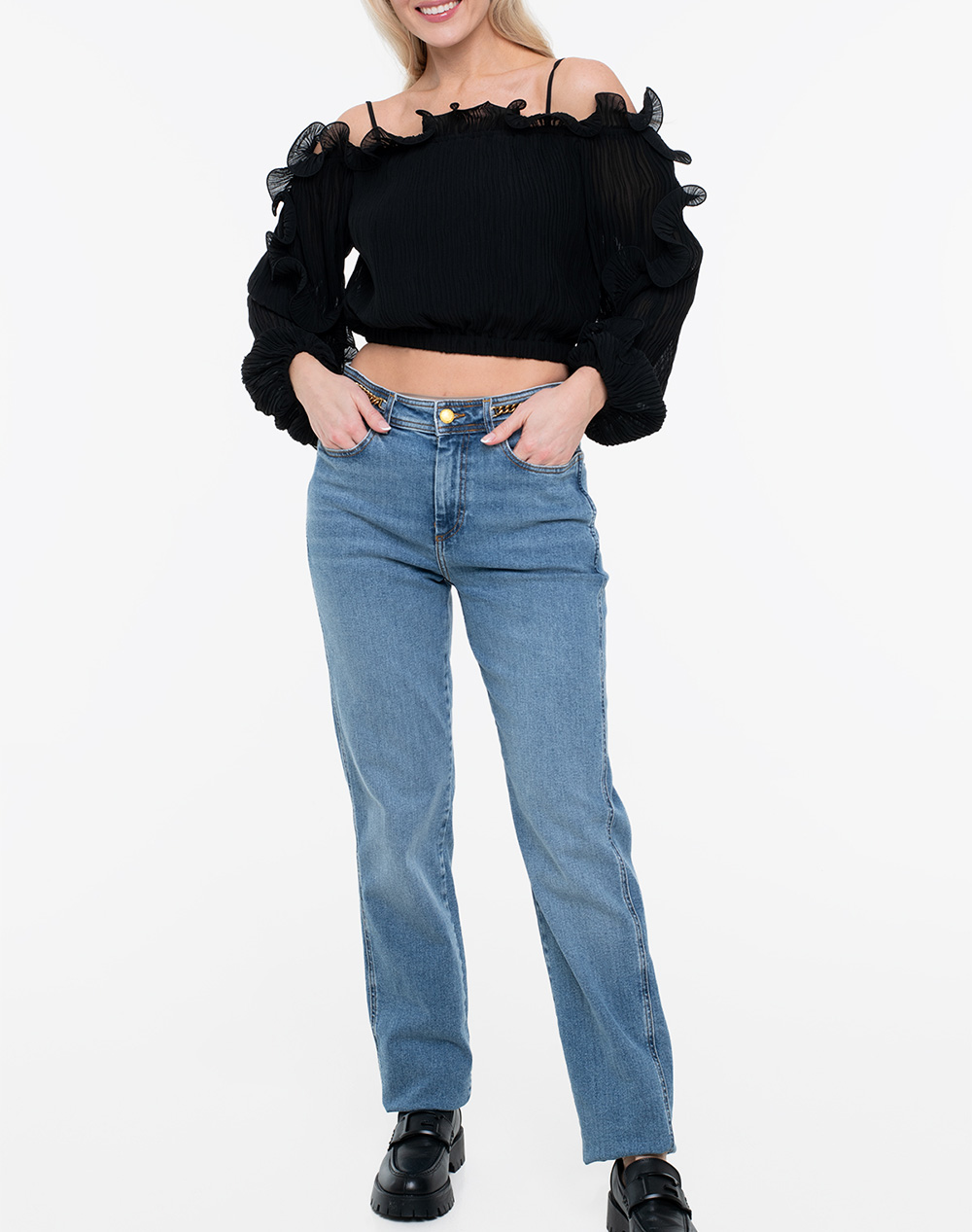 GUESS LS GABRIELLA TOP WOMENS SHIRT