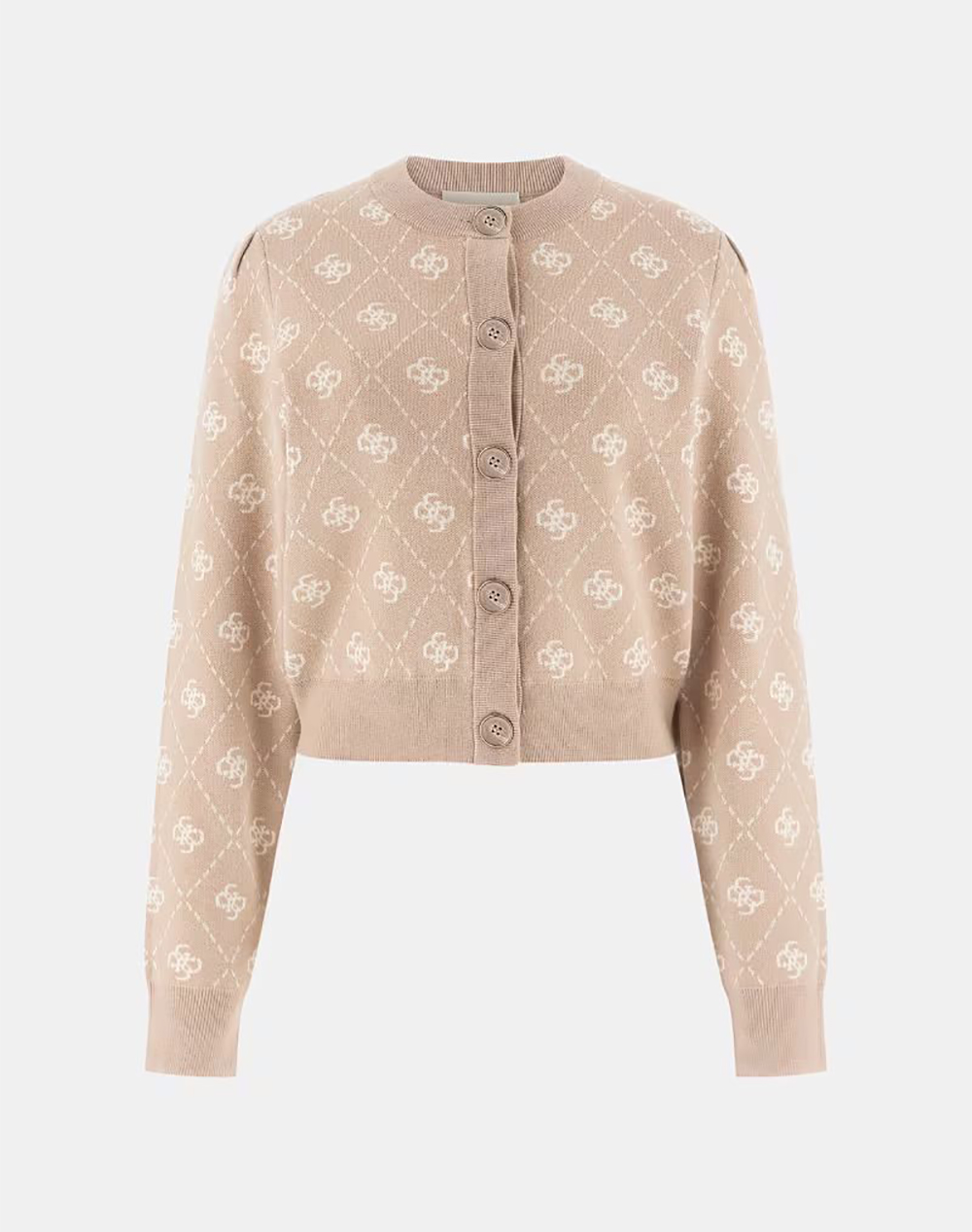 GUESS SARAH 4G LS CN CARDI SWTR KNITTED WOMENS CLOTHING