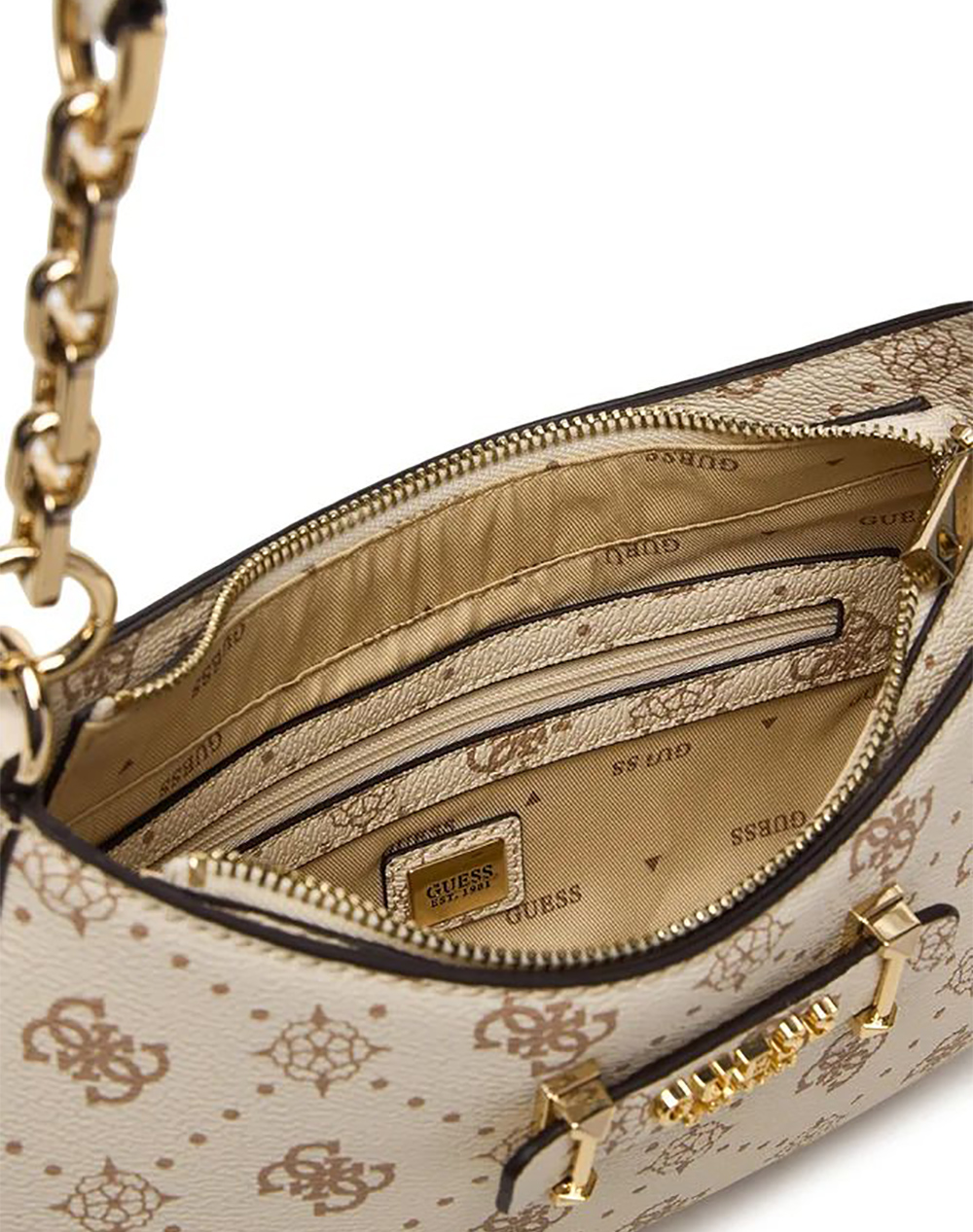 GUESS CARRIE LOGO TOP ZIP SHLDR BAG ДАМСКА ЧАНТА