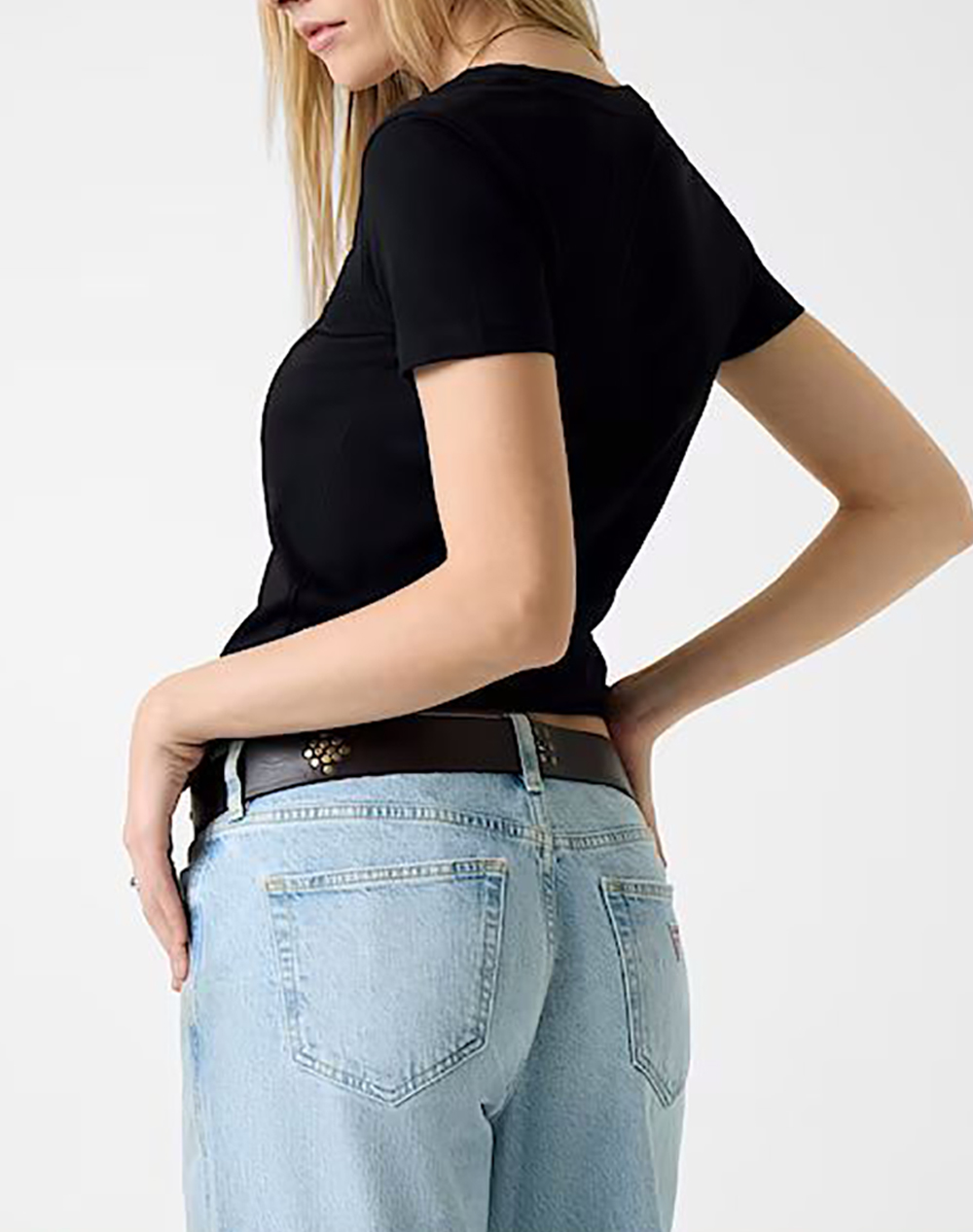 GUESS JEANS GJ SS VN SLIM MINI AMERICA TEE WOMENS BLOUSE