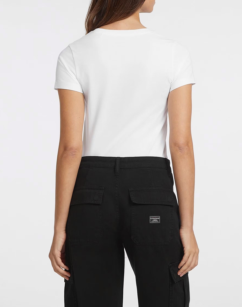 GUESS JEANS GJ SS VN SLIM MINI AMERICA TEE WOMENS BLOUSE