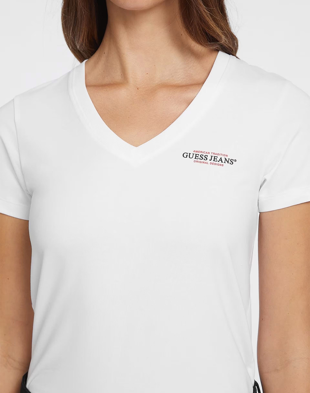 GUESS JEANS GJ SS VN SLIM MINI AMERICA TEE WOMENS BLOUSE