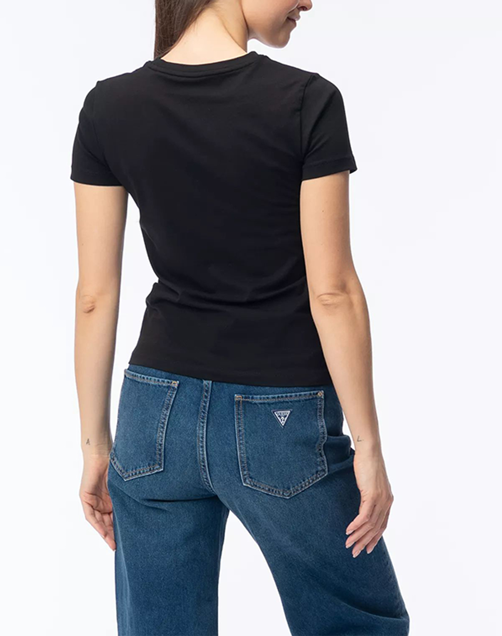 GUESS JEANS GJ SS CN SLIM ICONIC TEE WOMENS BLOUSE