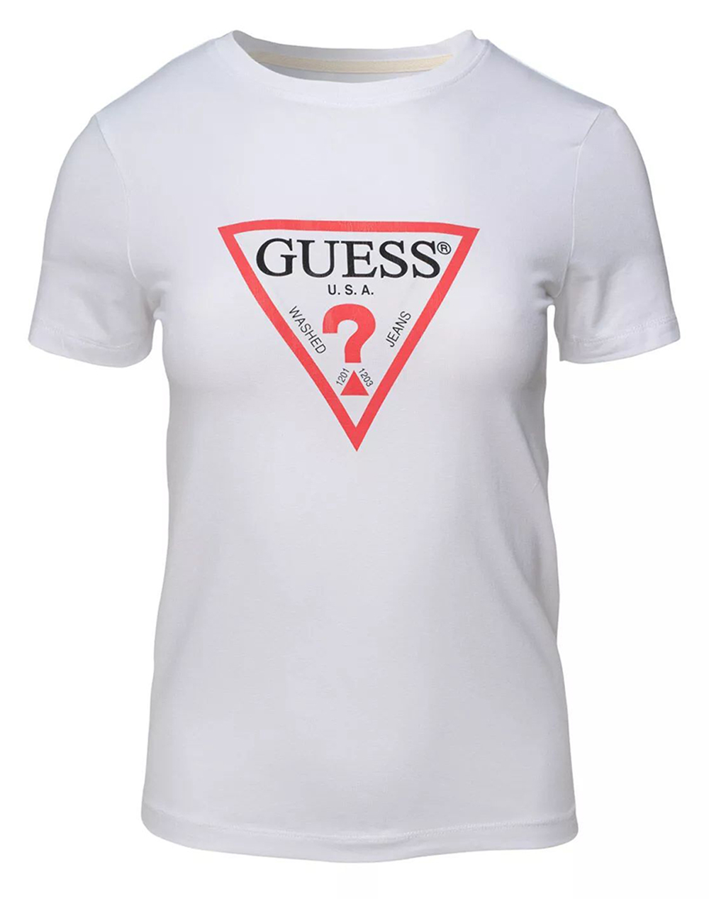 GUESS JEANS GJ SS CN SLIM ICONIC TEE WOMENS BLOUSE