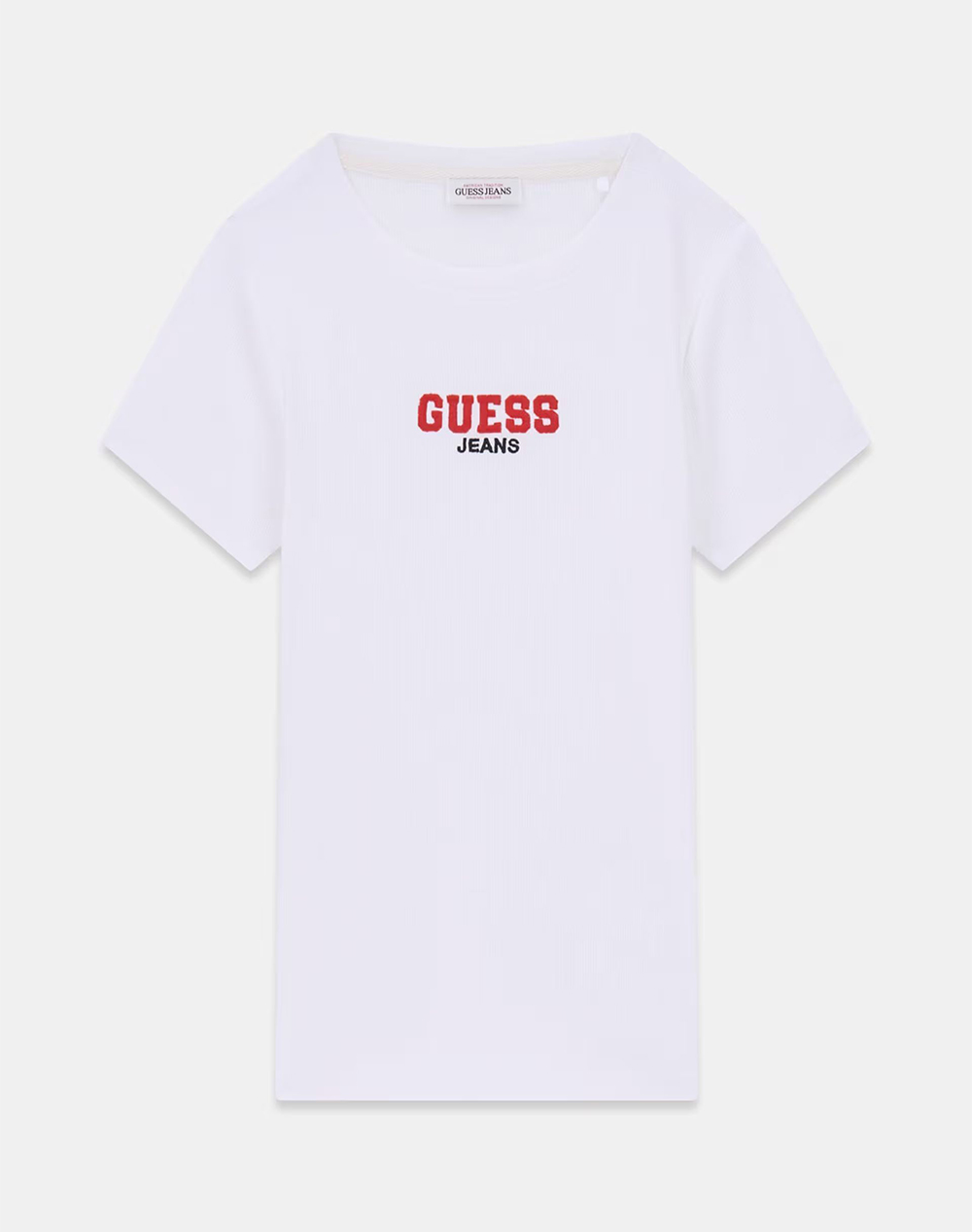 GUESS JEANS GJ SS CN SLIM RIB EMB TEE WOMENS BLOUSE