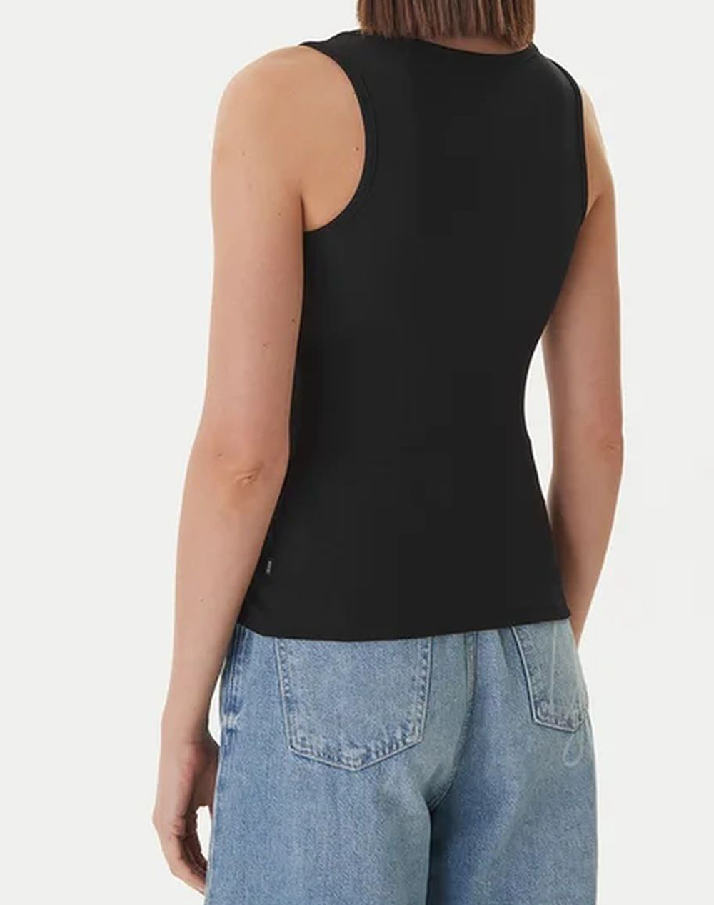 GUESS JEANS GJ RIB EMBRO TANK TOP WOMENS BLOUSE