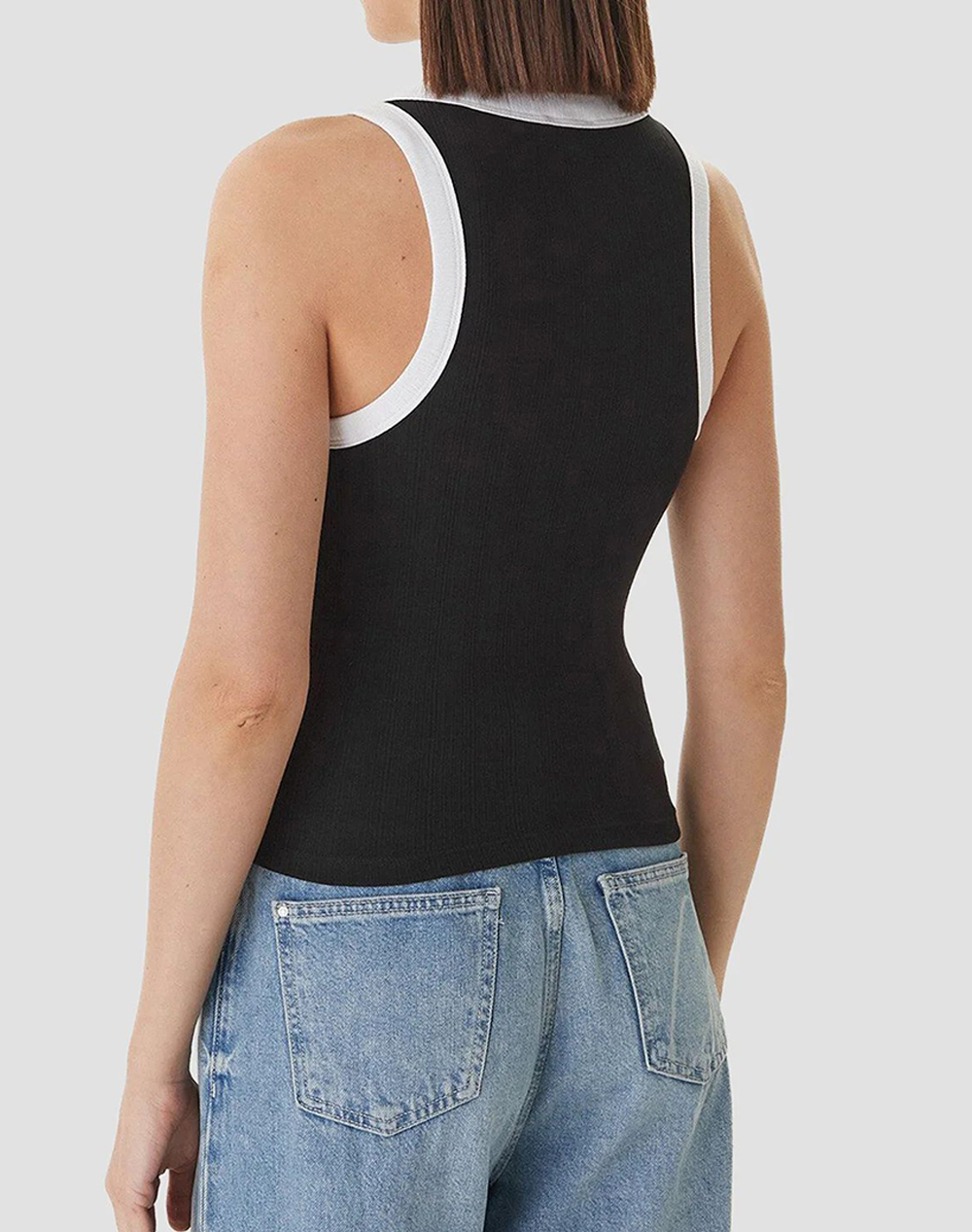 GUESS JEANS GJ EMBRO RINGER TANK TOP WOMENS BLOUSE