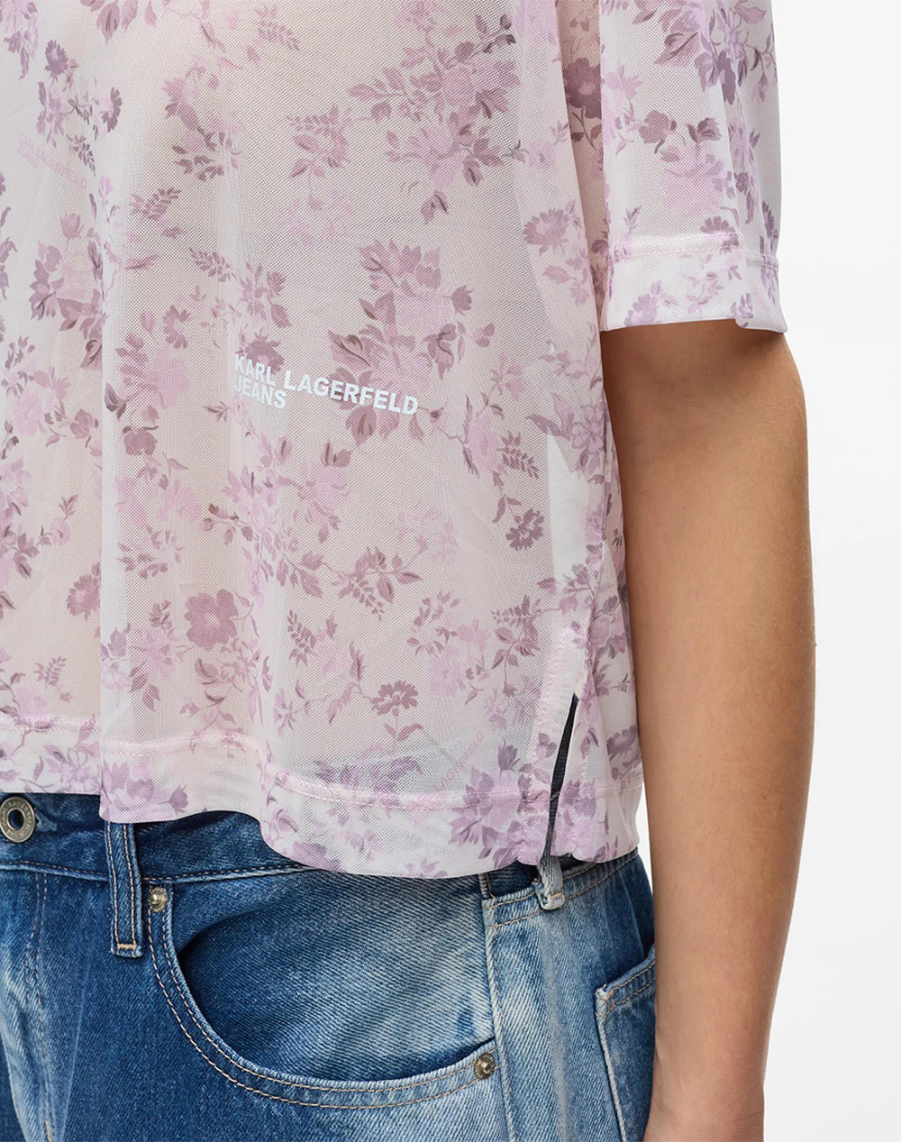 KARL LAGERFELD JEANS KLJ MESH AOP TEE
