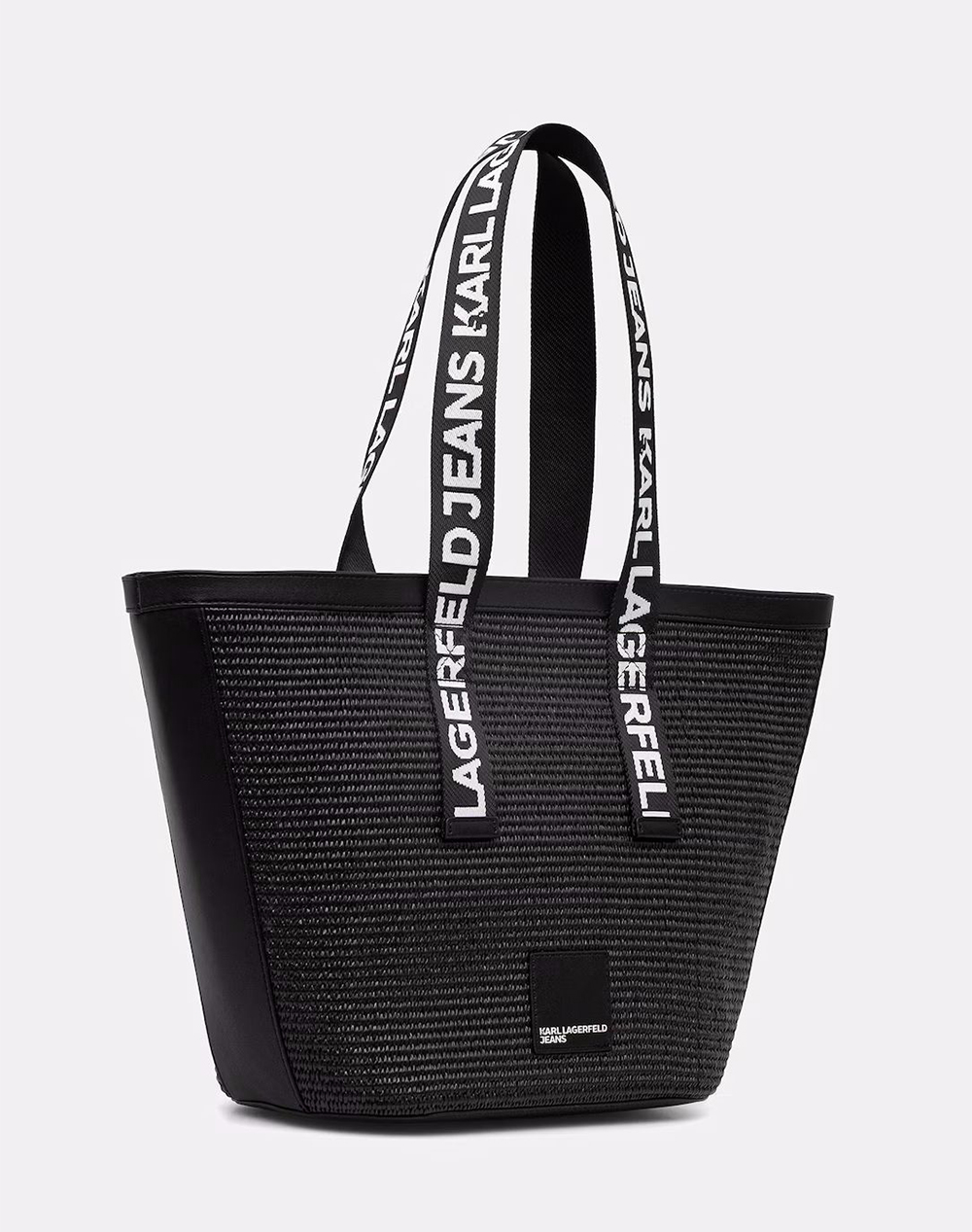 KARL LAGERFELD JEANS KLJ BOX LOGO RAFFIA SHOPPER
