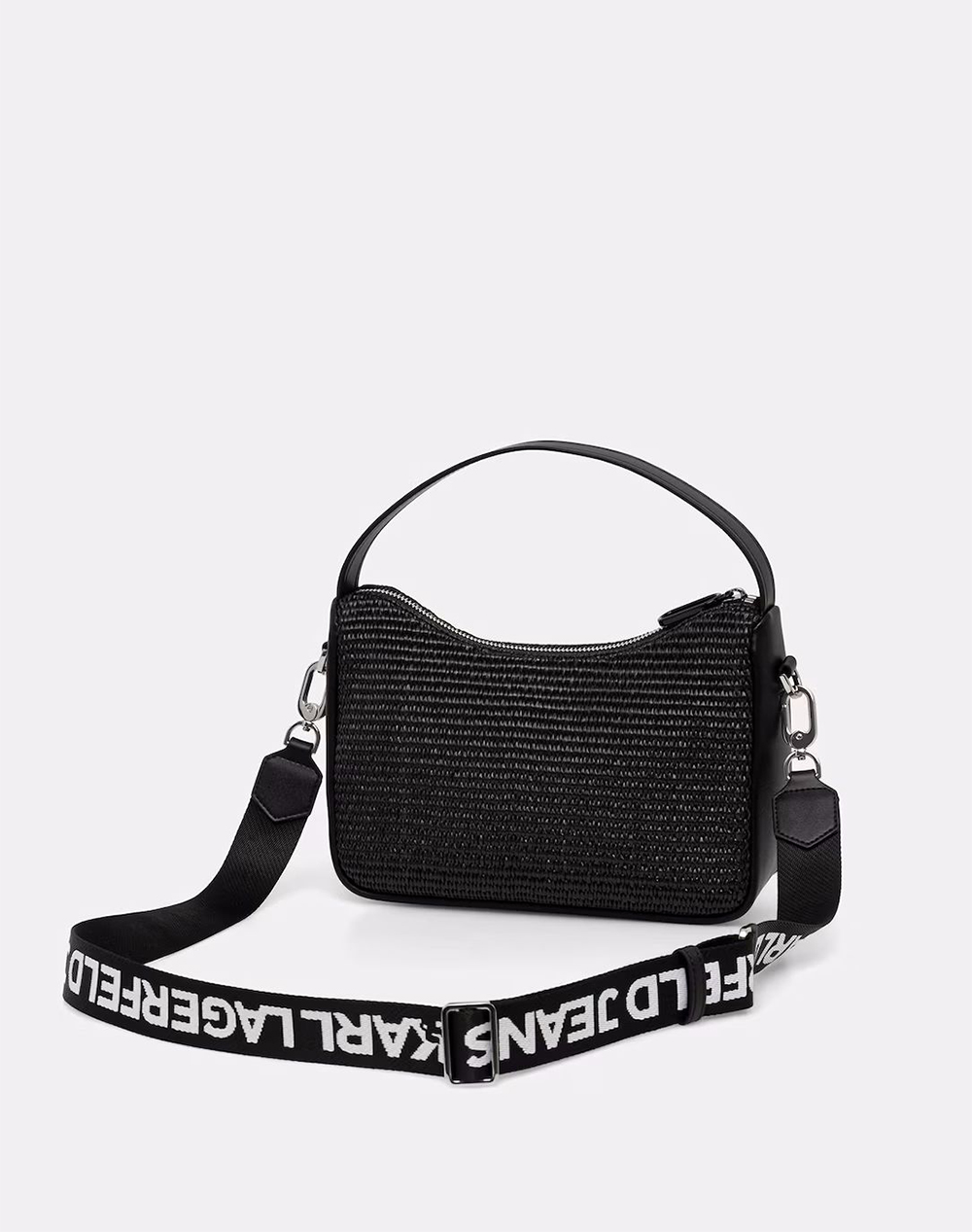KARL LAGERFELD JEANS KLJ BOX LOGO RAFFIA MINI HOBO