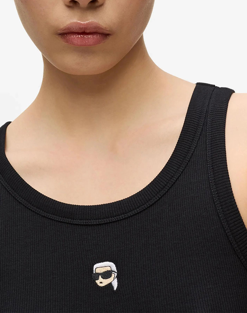 KARL LAGERFELD JEANS IKON RIBBED TANK TOP