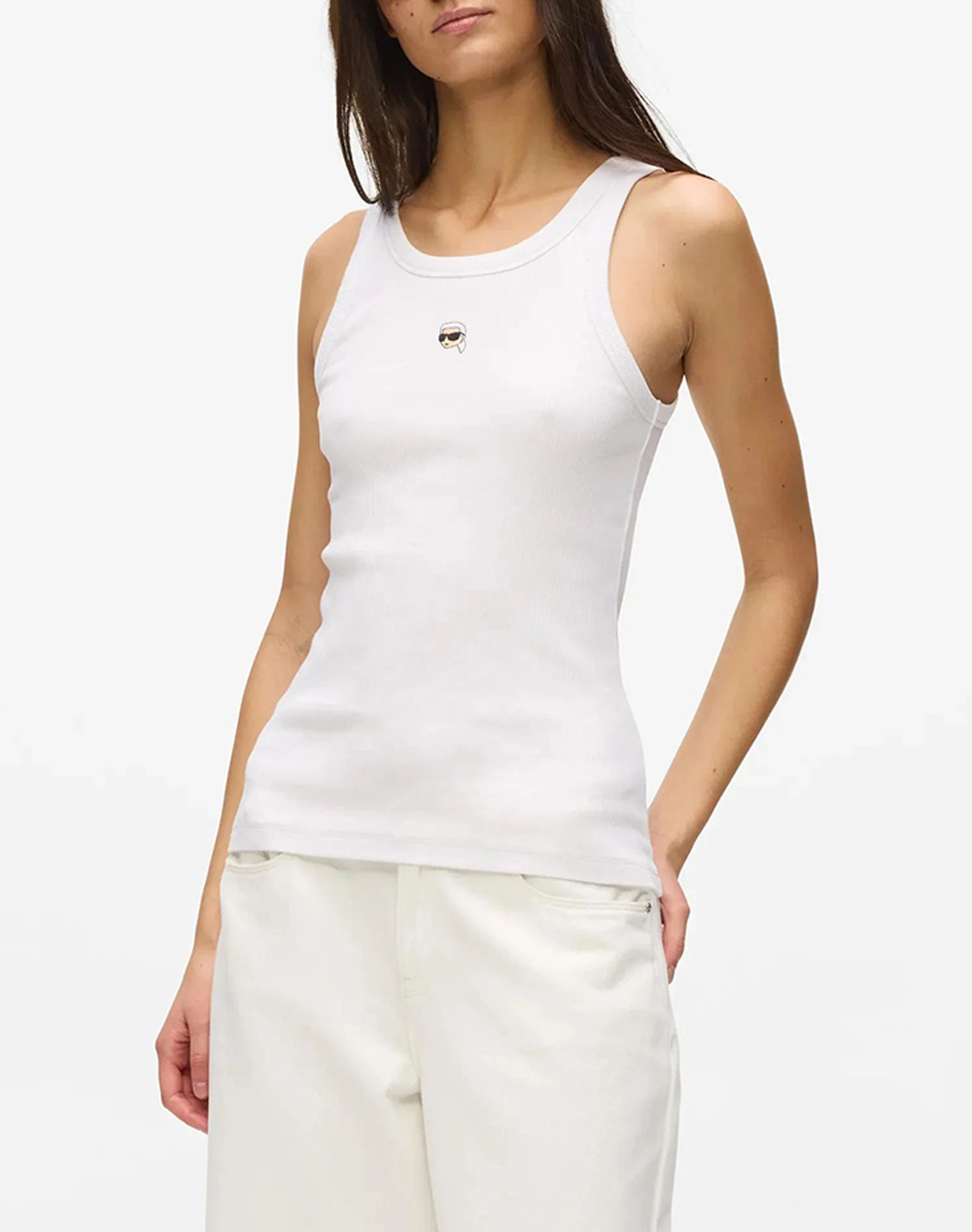 KARL LAGERFELD JEANS IKON RIBBED TANK TOP